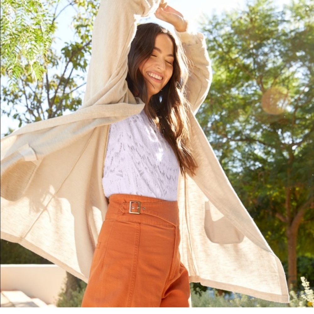 DONNI.  for Anthropologie Sand Wash Slouchy Open Front Cardigan